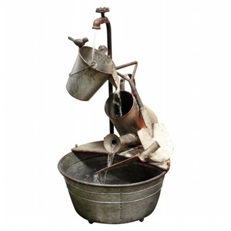 Alpine Corp Alpine Corp YHL106 28 in. Metal Tiered Garden Tools Fountain YHL106